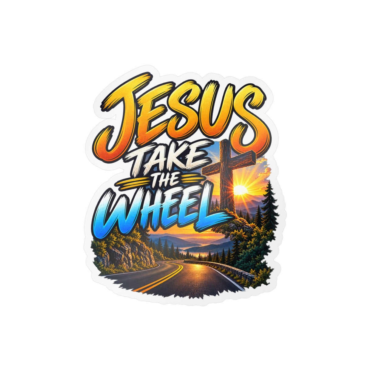 Jesus Take the Wheel – Mountain Road Christian Vinyl Sticker
