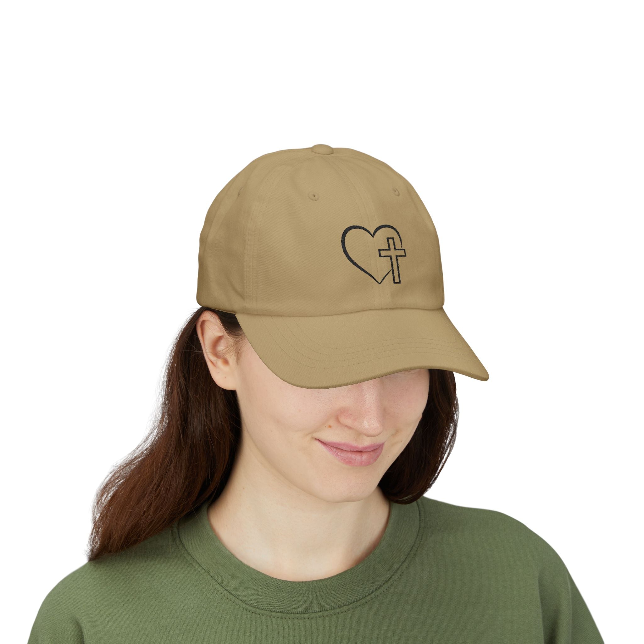 Christian Heart & Cross Hat — Embroidered Faith Baseball Hat