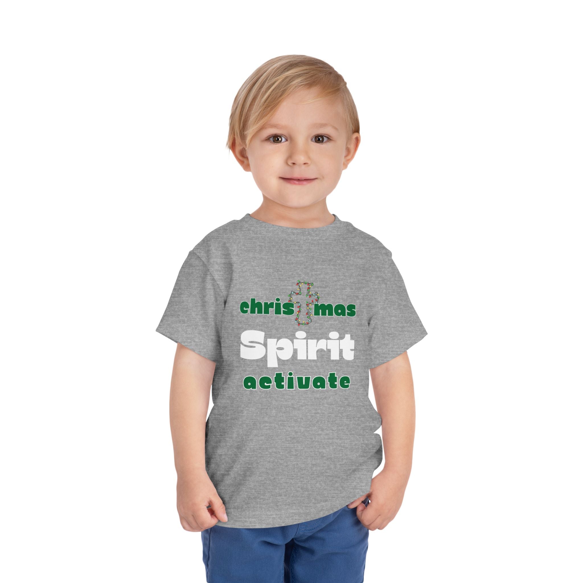 Christmas Spirit Activate Christian Christmas Shirt for Toddlers Short Sleeve Tee Christian Toddler Christmas Shirt