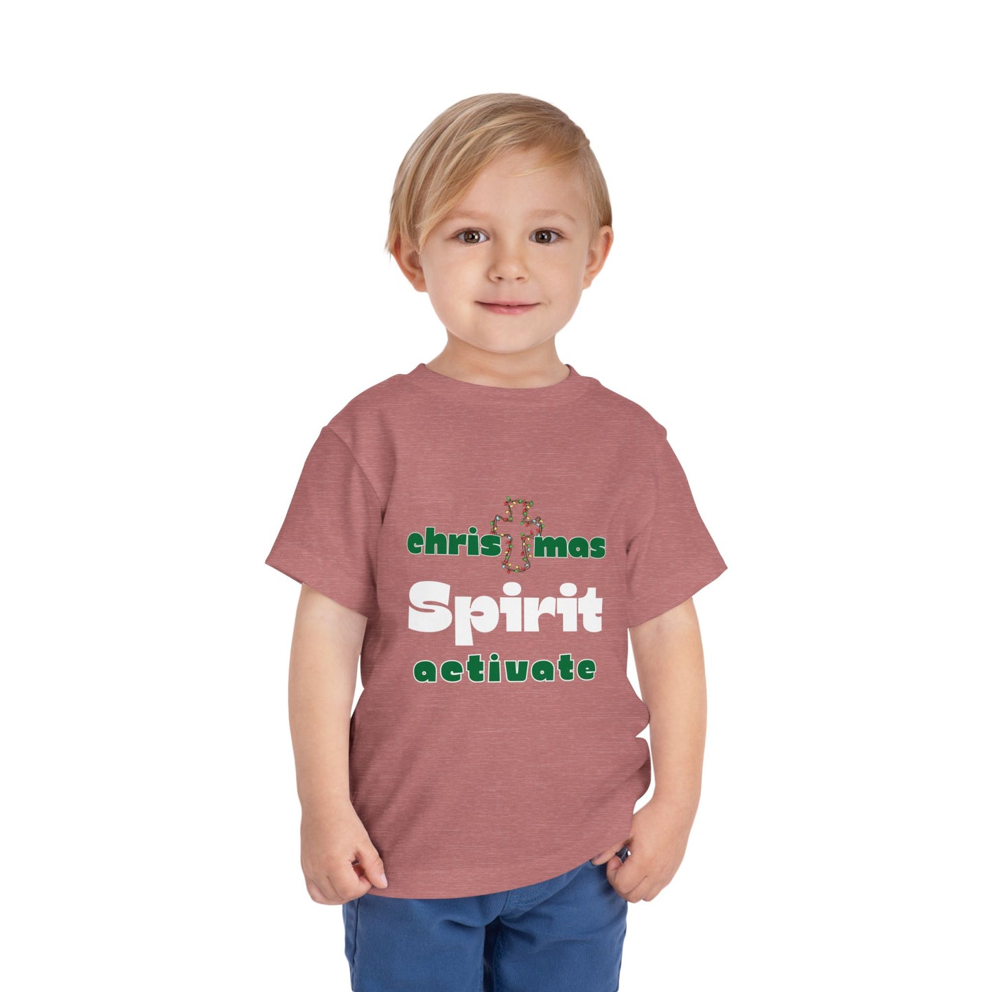 Christmas Spirit Activate Christian Christmas Shirt for Toddlers Short Sleeve Tee Christian Toddler Christmas Shirt