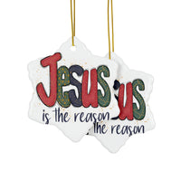 Ceramic Ornament — "Jesus Is The Reason For The Season" Nativity Christmas Tree Decoration