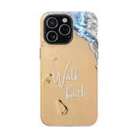 iPhone Inspirational Magnetic Phone Case, Unique Phone Accessories, Faith-Based Gifts, Coastal Vibes, Walk by Faith Design
