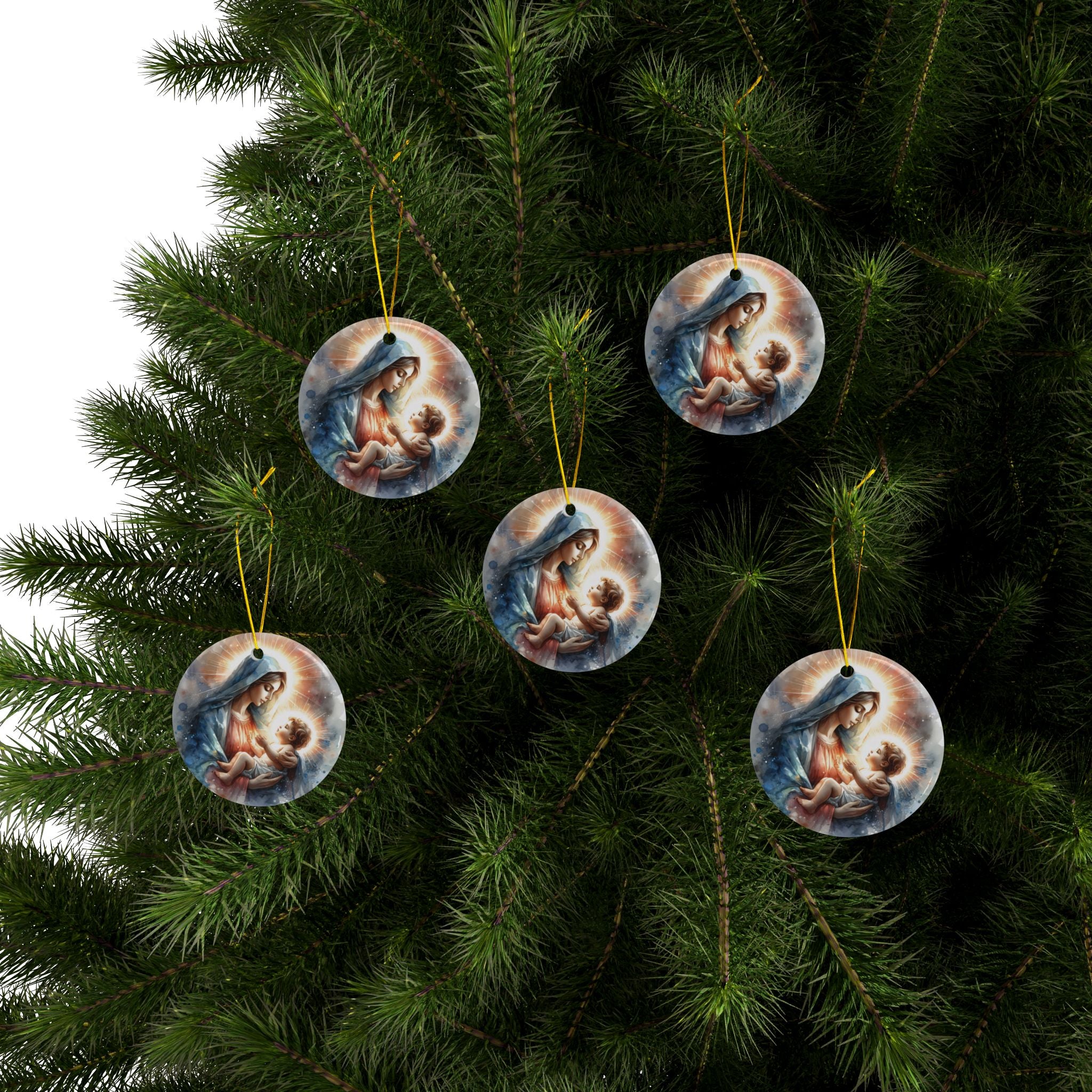 Ornament — "Mary Holding Jesus" Nativity Christmas Tree Decoration