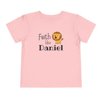 Faith Like Daniel Toddler Tee - Cute Lion Christian Shirt for Kids
