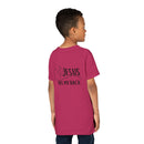 Back design - Youth Tee - "Jesus Has My Back" Christian Faith Shirt