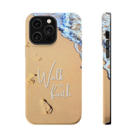 iPhone Inspirational Magnetic Phone Case, Unique Phone Accessories, Faith-Based Gifts, Coastal Vibes, Walk by Faith Design