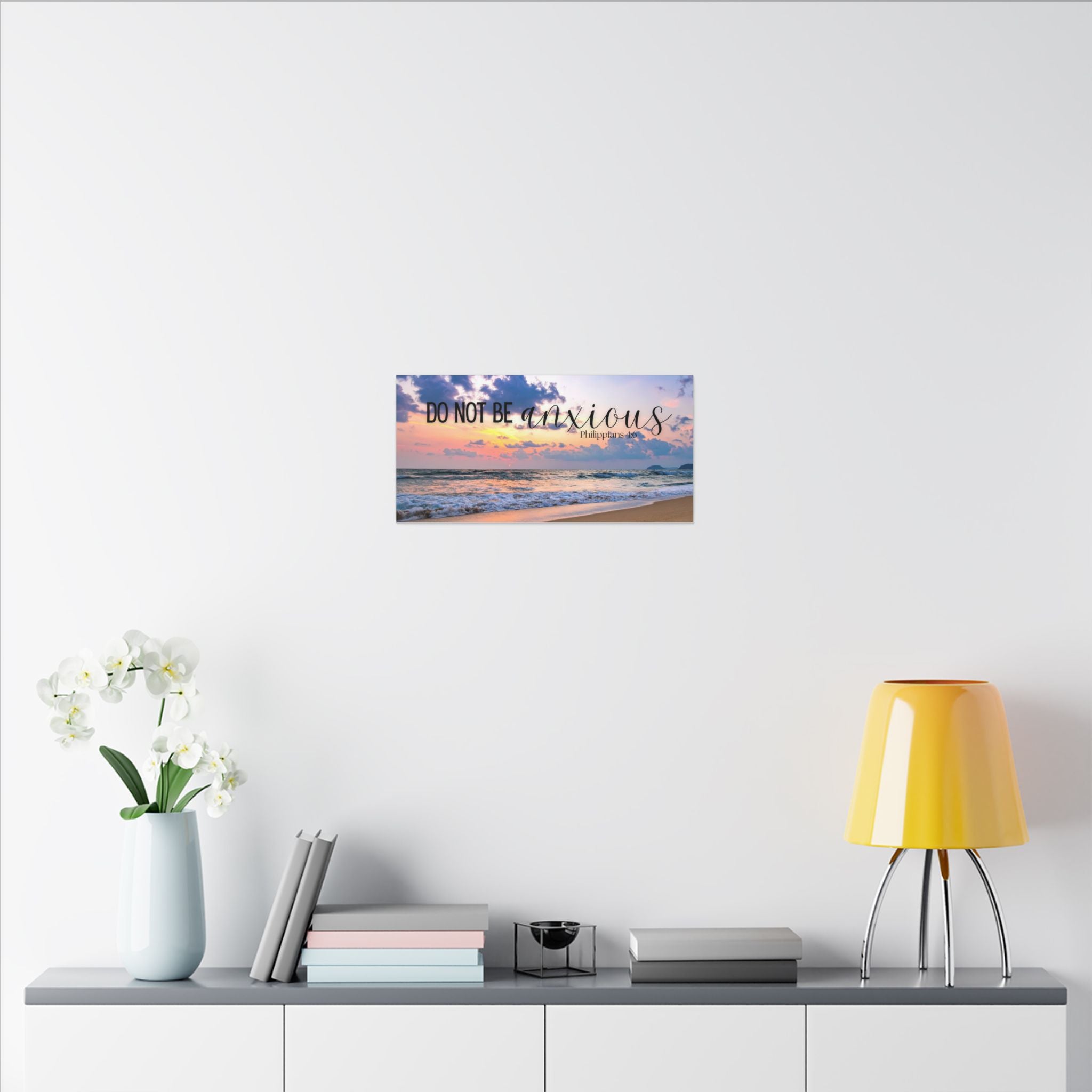 Do Not Be Anxious Beach Canvas Wall Art — Inspirational Scripture Philippians