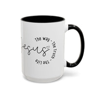 Jesus Coffee Mug – Script Faith Mug with “Jesus: The Way • The Truth • The Life” – Inspirational Religious Gift