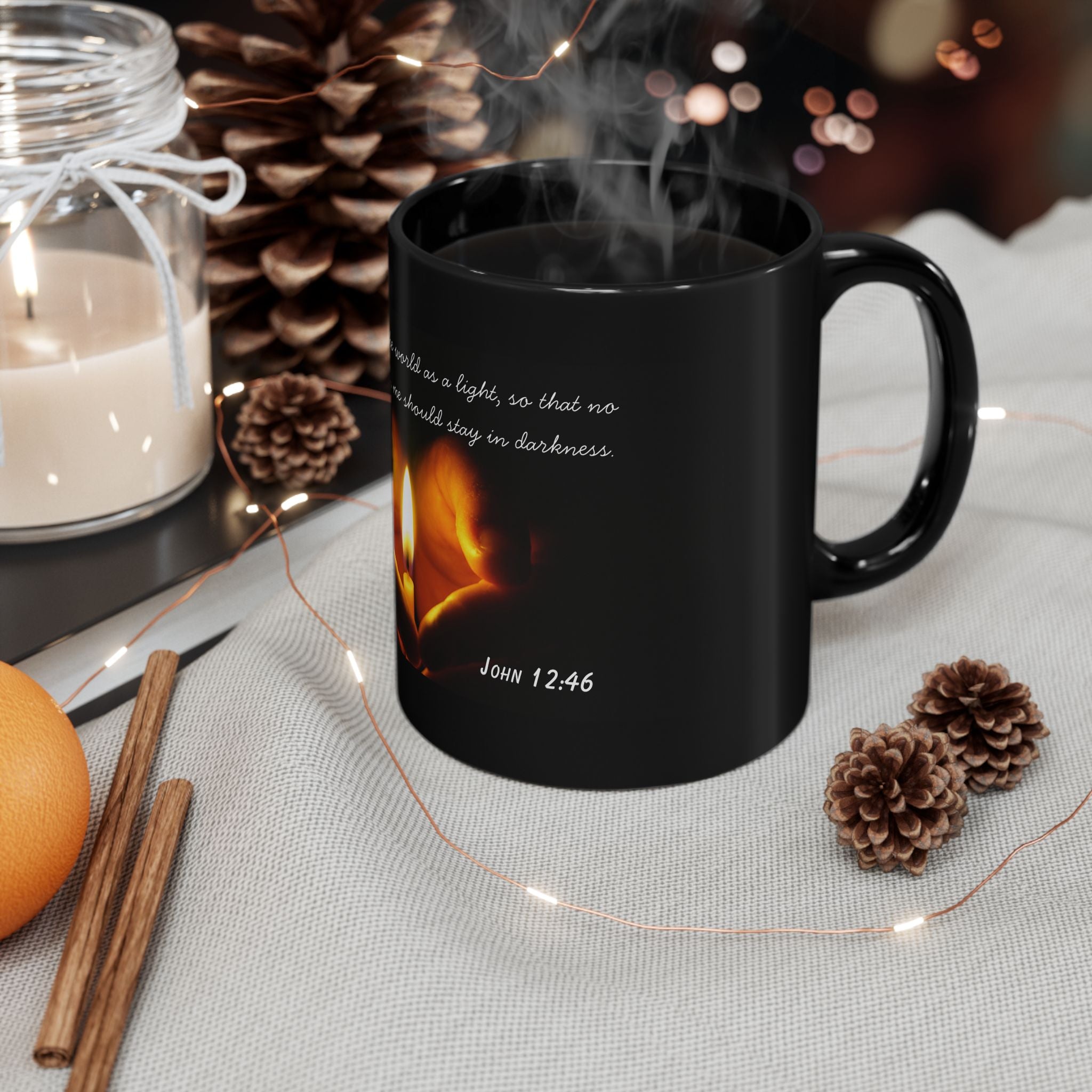 Christian Coffee Mug - John 12:46 - Faith Gifts for Women Men