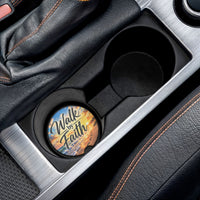 Walk by Faith – Beach Sunrise Christian Car Coaster