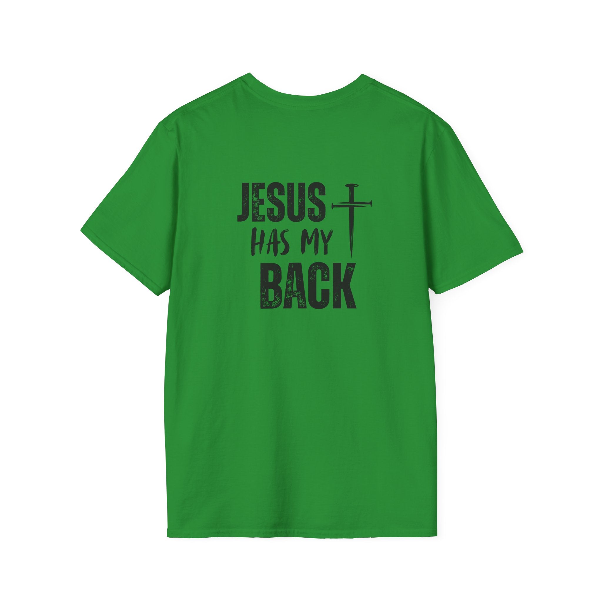 Back design - Jesus Has My Back T-Shirt — Christian Faith Cross Tee