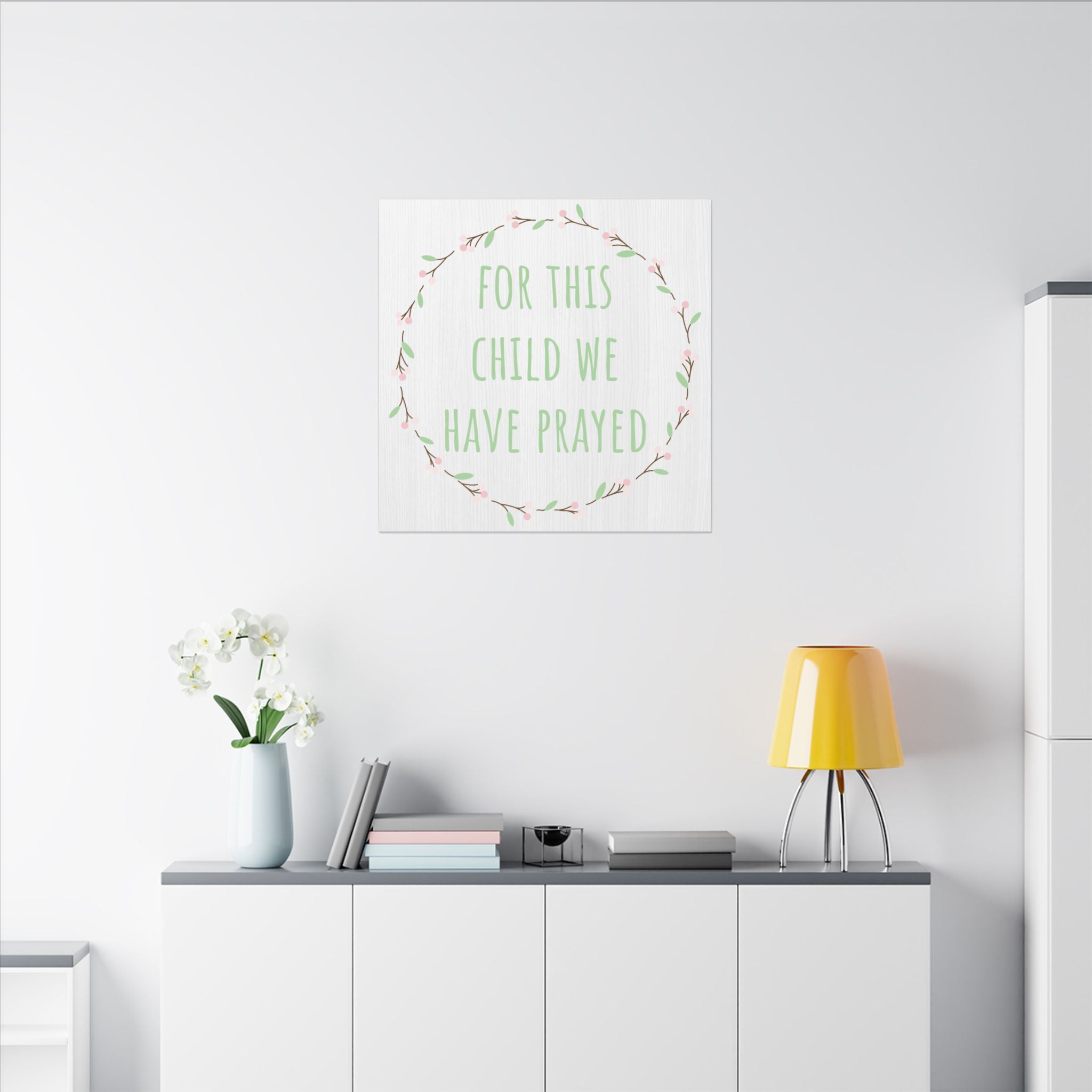 Canvas Wall Art — "For This Child We Have Prayed" Nursery Print