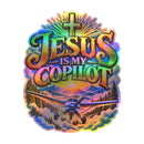 Jesus Is My Copilot – Cross & Airplane Christian Vinyl Sticker