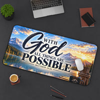 With God All Things Are Possible – Lakeside Bible Christian Desk Mat
