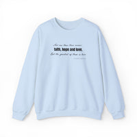 Embroidered Corinthians Faith, Hope Love Unisex Heavy Blend Crewneck Sweatshirt