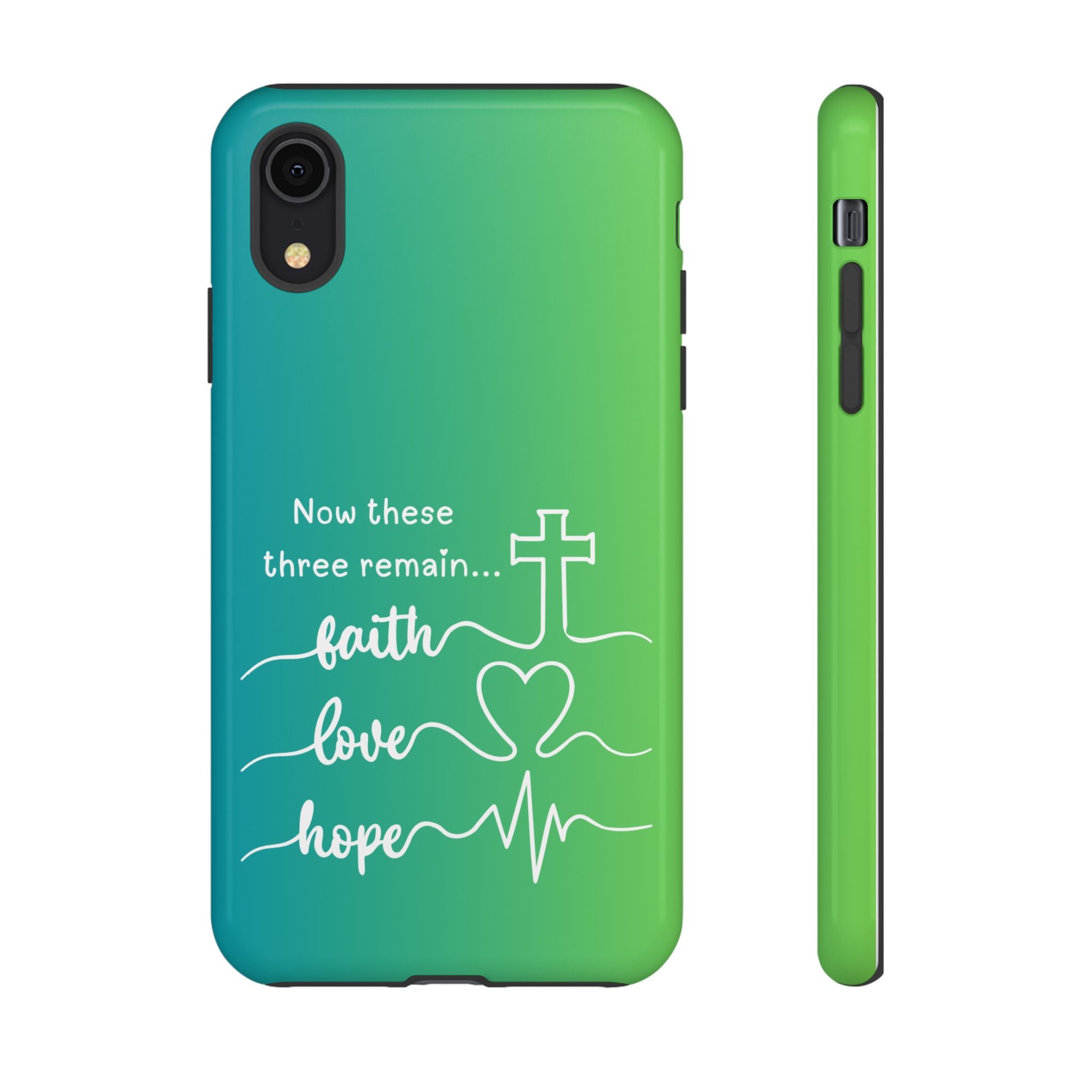 iPhone - 'Faith Love Hope' Christian Cross Protective Cover