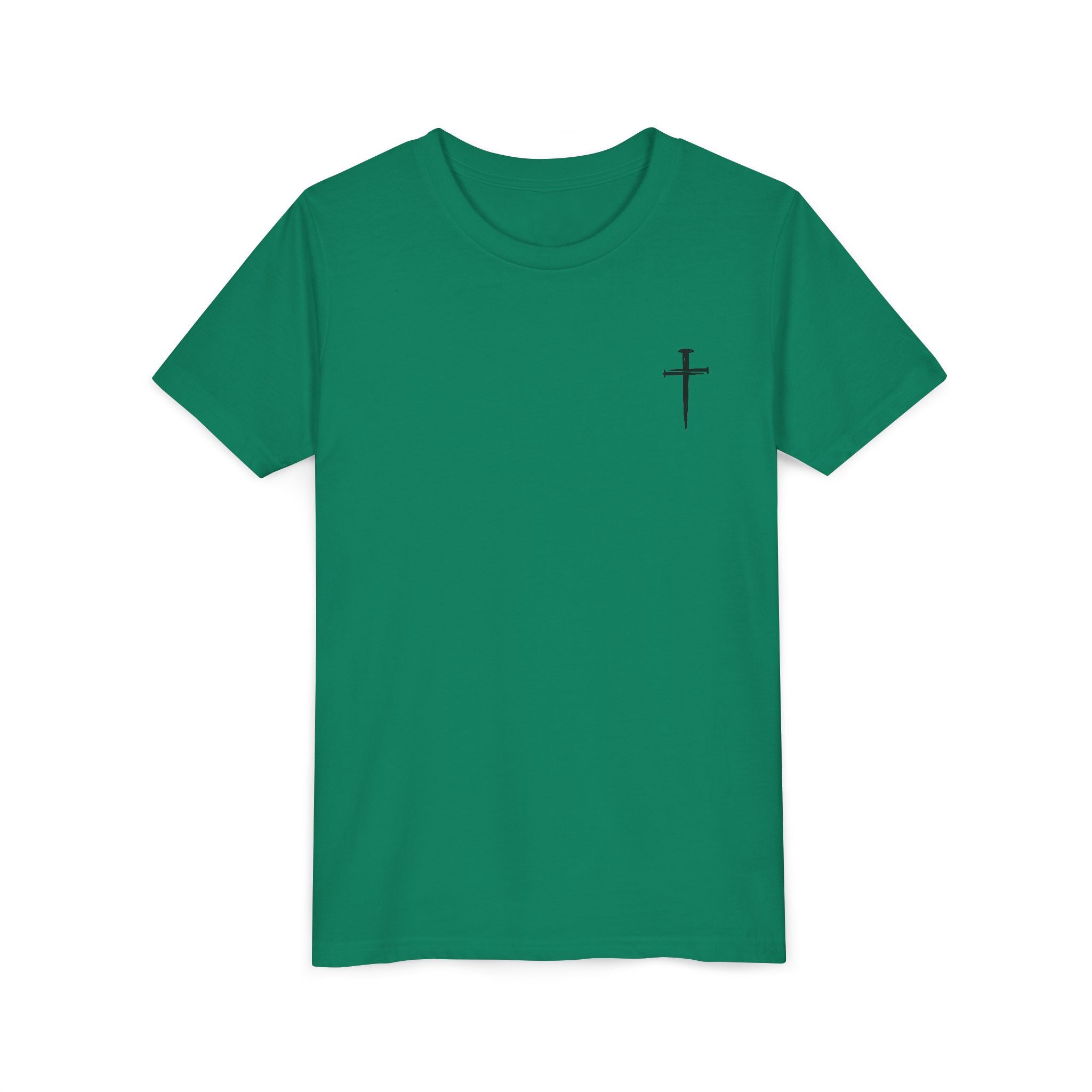 Back design - Youth Tee - "Jesus Has My Back" Cross Christian Graphic Shirt