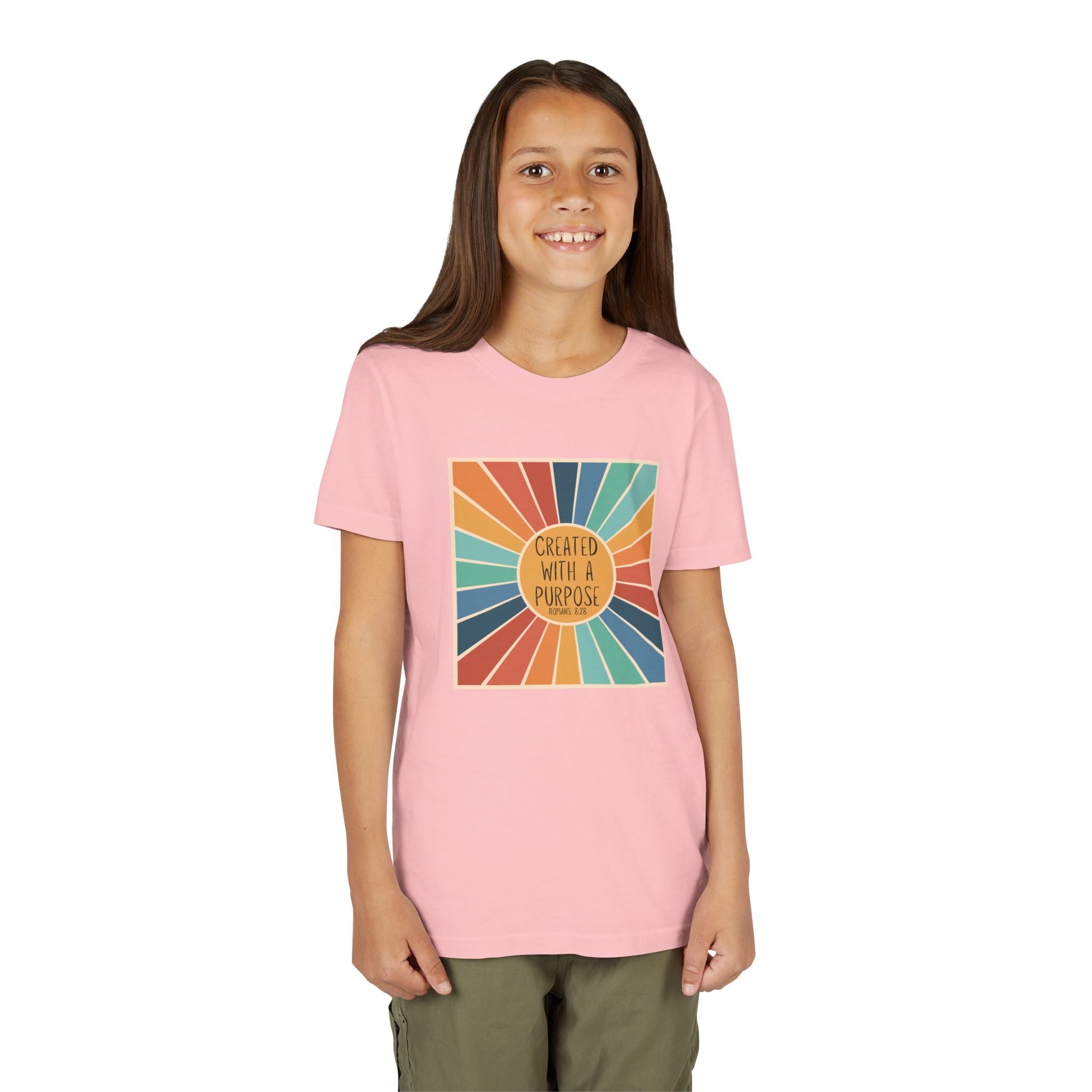 Youth Tee — 'Created With A Purpose' Retro Sunburst Kids T-Shirt