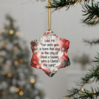 Ceramic Ornament — "When They Saw The Star They Rejoiced" Nativity Christmas Tree Decoration