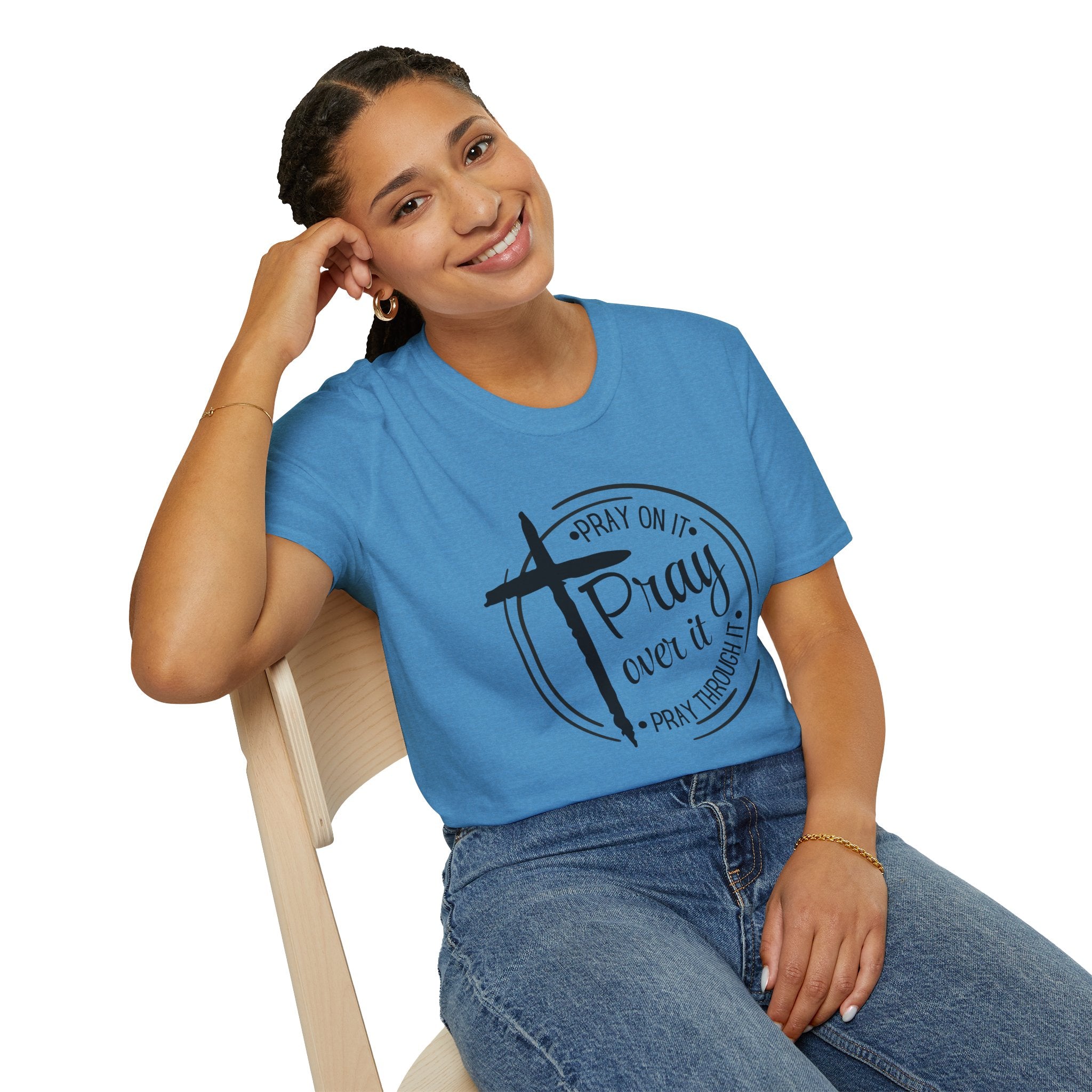 Pray Over It Christian T-Shirt — Cross Faith Prayer Tee