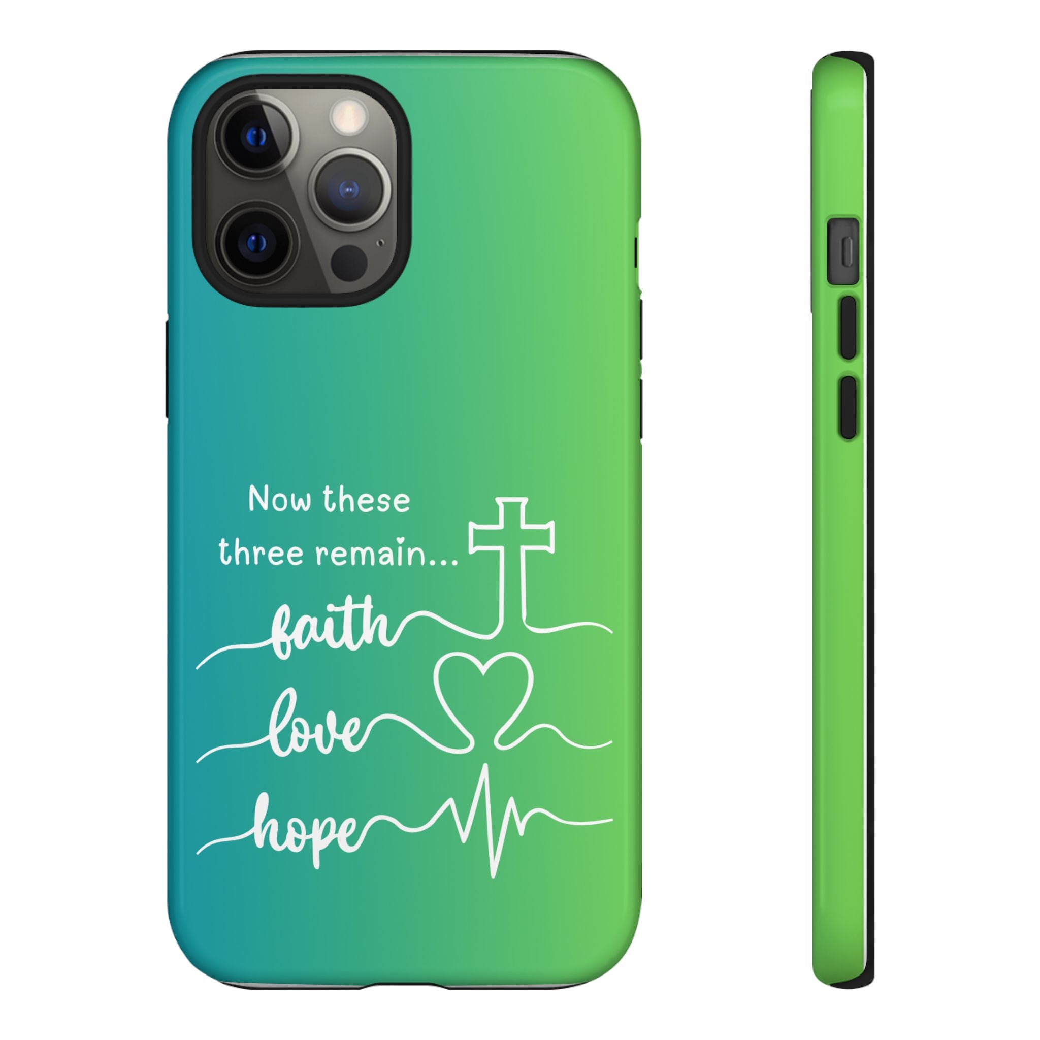 iPhone - 'Faith Love Hope' Christian Cross Protective Cover