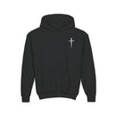 Youth Hoodie - "Jesus Has My Back" Cross Faith Graphic