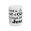Christian Coffee Mug - Faith Gifts for Women Men All I Need is Coffee and Jesus