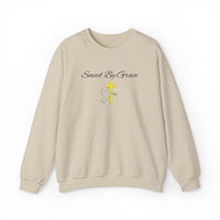 Embroidered Saved By Grace Ephesians 2:8-9 Unisex Heavy Blend Crewneck Sweatshirt