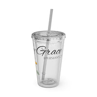 Saved By Grace Water Tumbler - Christian Gifts for Women Men - Faith Based Gifts