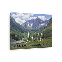 Faith Wall Art - Faith Can Move Mountains - Metal - Inspirational Wall Art Christian Gifts for Women Men