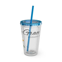 Saved By Grace Water Tumbler - Christian Gifts for Women Men - Faith Based Gifts