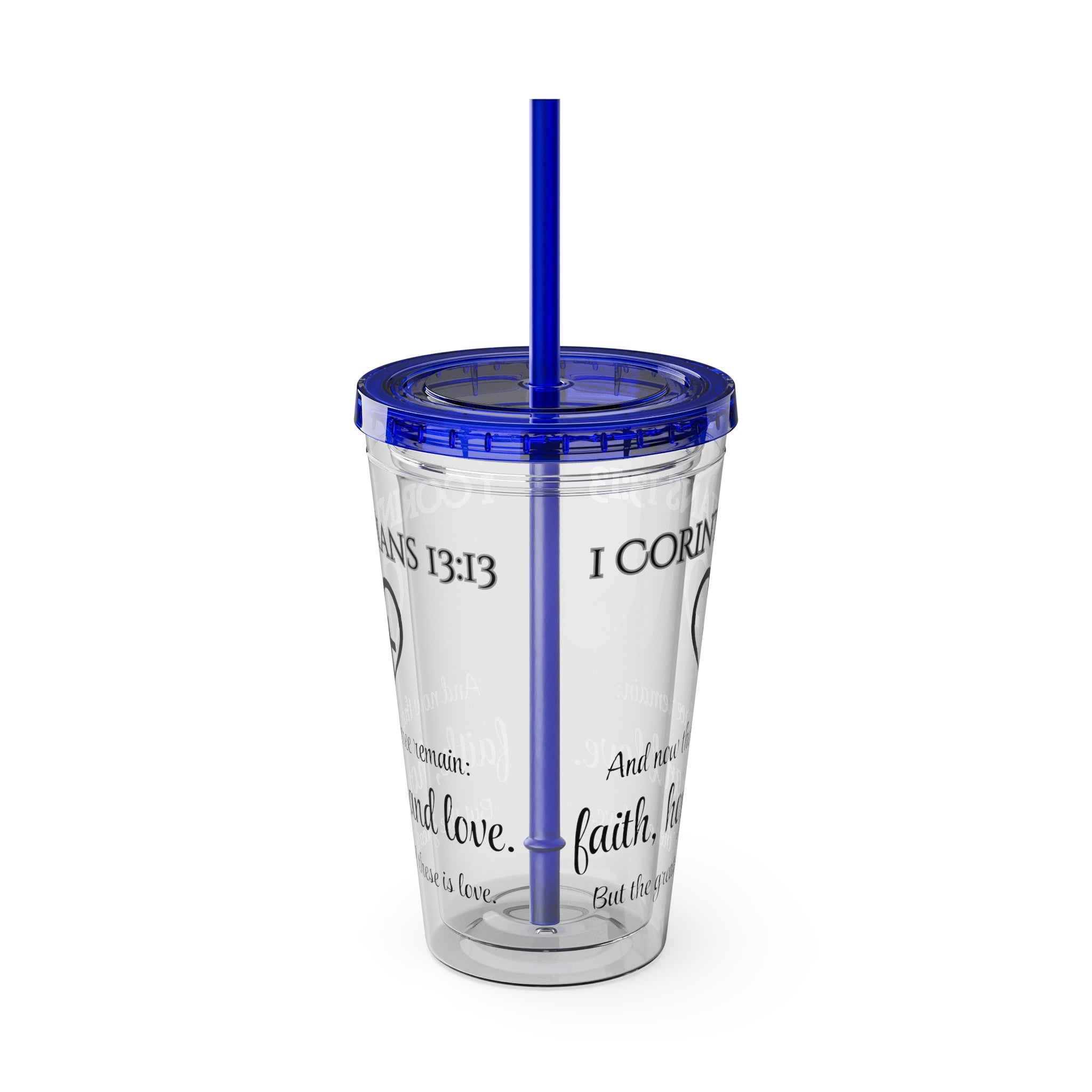 Faith Hope Love Water Tumbler - Christian Gifts for Women Men - Faith Based Gifts