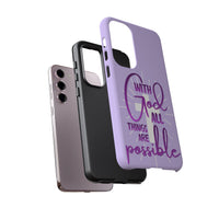 Samsung - "With God All Things Are Possible" Inspirational Purple Tough Case