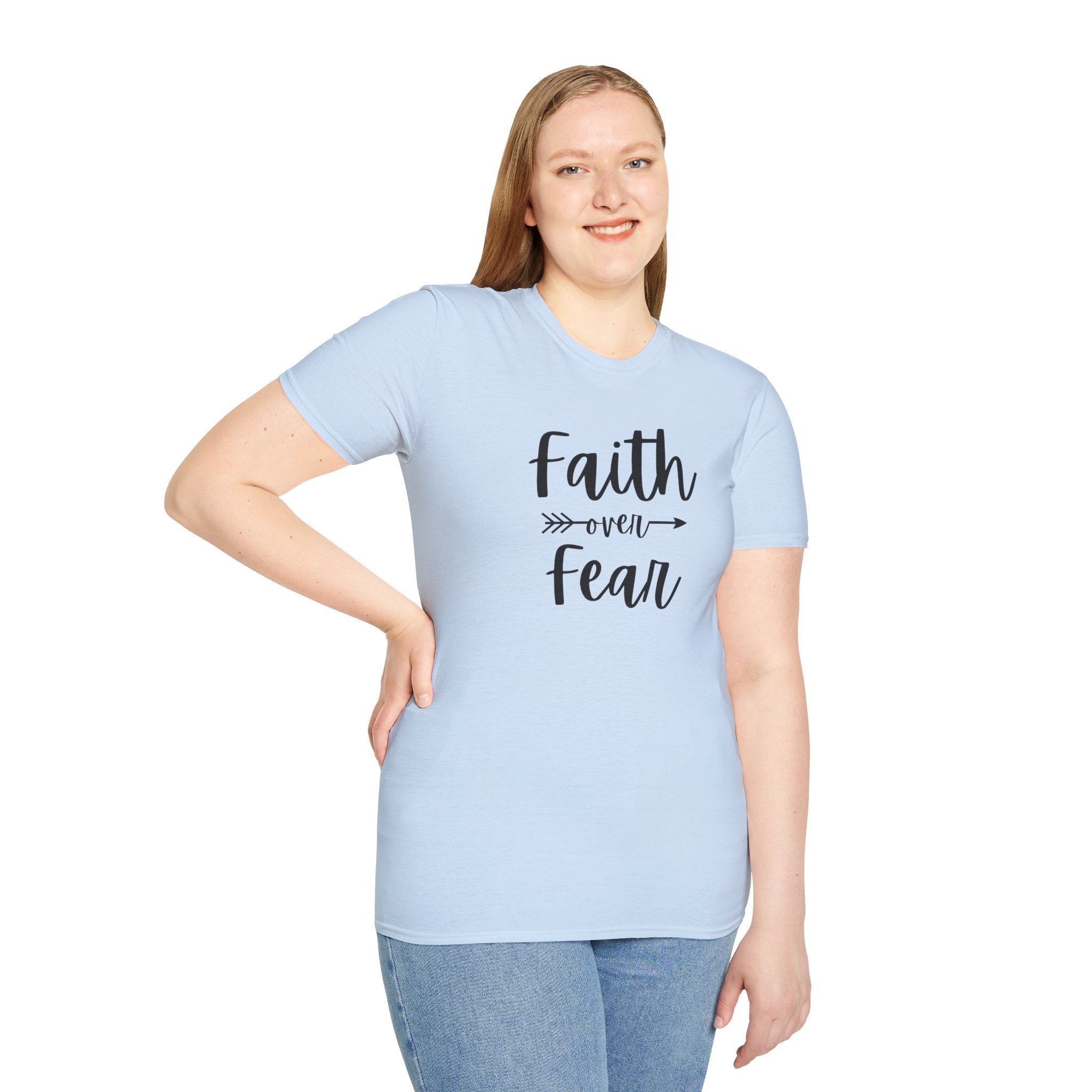Faith Over Fear Unisex Softstyle T-Shirt | Christian Shirts for Women Men - Faith Based Gifts