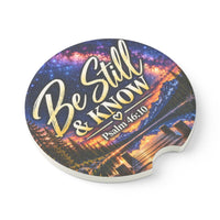 Be Still and Know – Galaxy Lake Christian Car Coaster