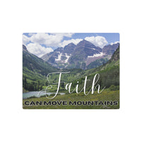 Faith Wall Art - Faith Can Move Mountains - Metal - Inspirational Wall Art Christian Gifts for Women Men