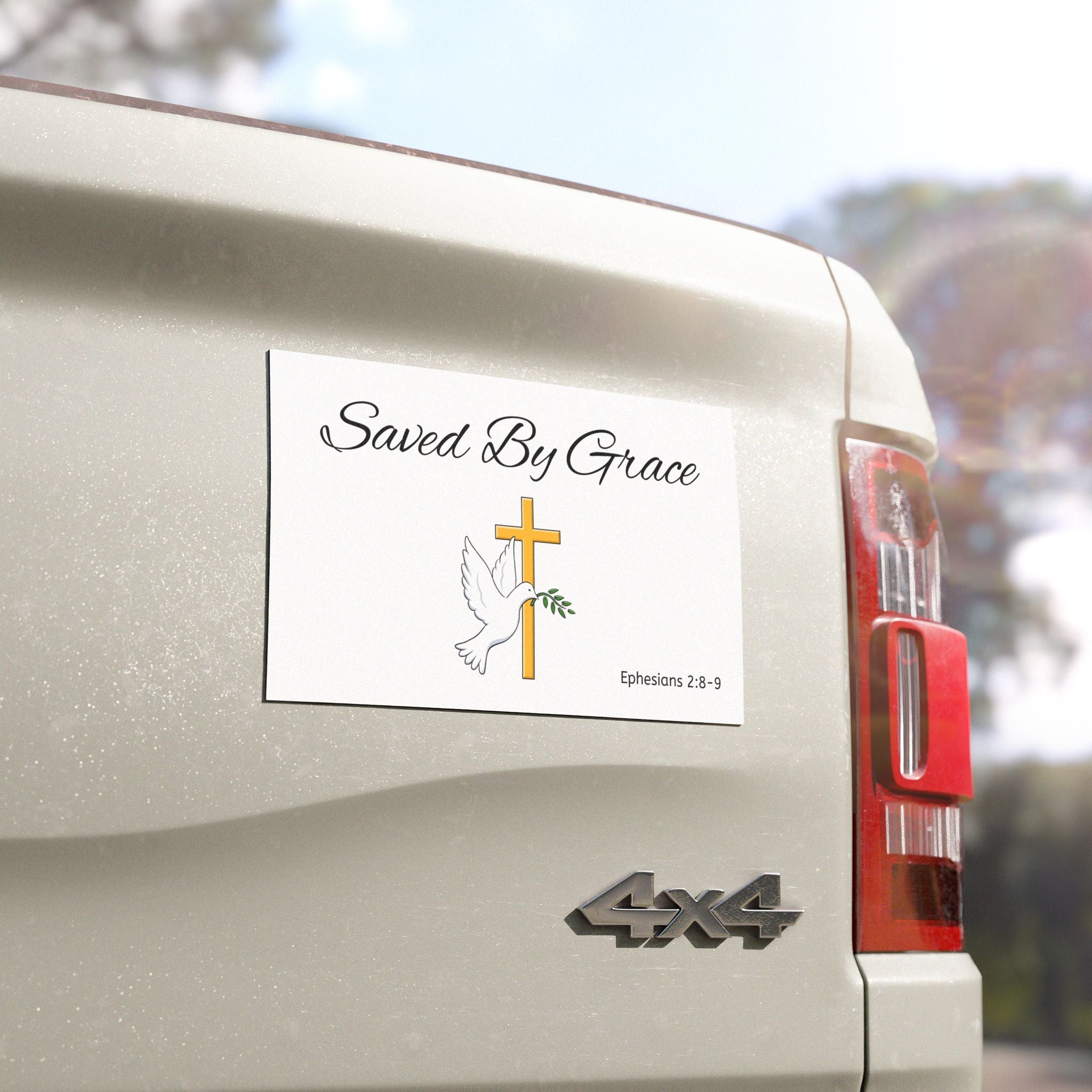 Saved By Grace Inspirational Car Magnets - Faith-Based Gifts, Religious Decor