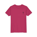 Back design - Youth Tee - "Jesus Has My Back" Cross Christian Graphic Shirt
