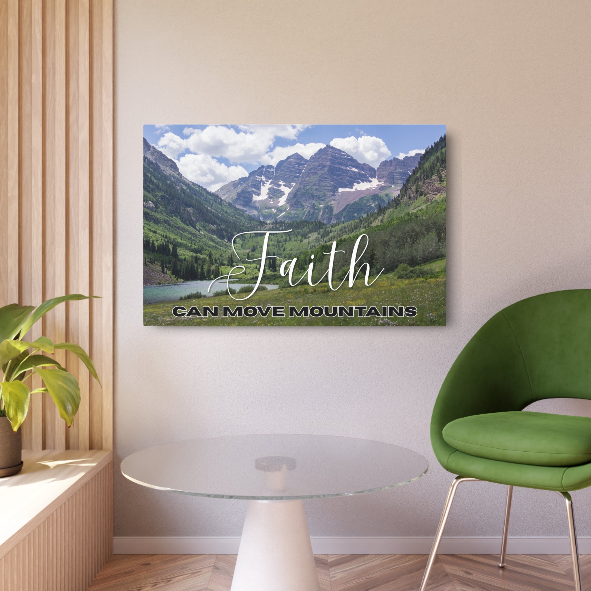 Faith Wall Art - Faith Can Move Mountains - Metal - Inspirational Wall Art Christian Gifts for Women Men
