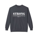 Strong & Courageous Crewneck Sweatshirt — Jeremiah 1:9 Inspirational Christian Pullover