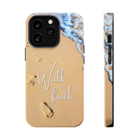 iPhone Inspirational Magnetic Phone Case, Unique Phone Accessories, Faith-Based Gifts, Coastal Vibes, Walk by Faith Design