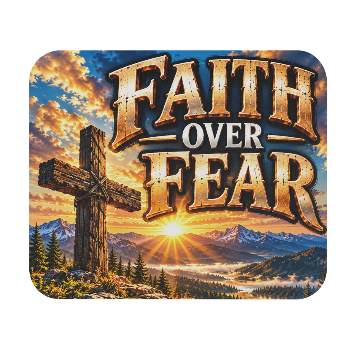 faith over fear Mouse Pad