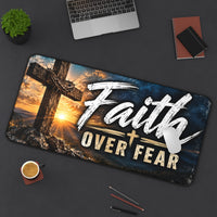 Faith Over Fear Christian Desk Mat
