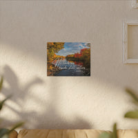 He Leads Me Beside Still Waters Matte Canvas Wall Art — Psalm 23:2 Autumn River Religious Decor