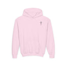Youth Hoodie - "Jesus Has My Back" Cross Faith Graphic