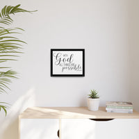 Matte Canvas Framed Print — "With God All Things Are Possible" Inspirational Wall Art
