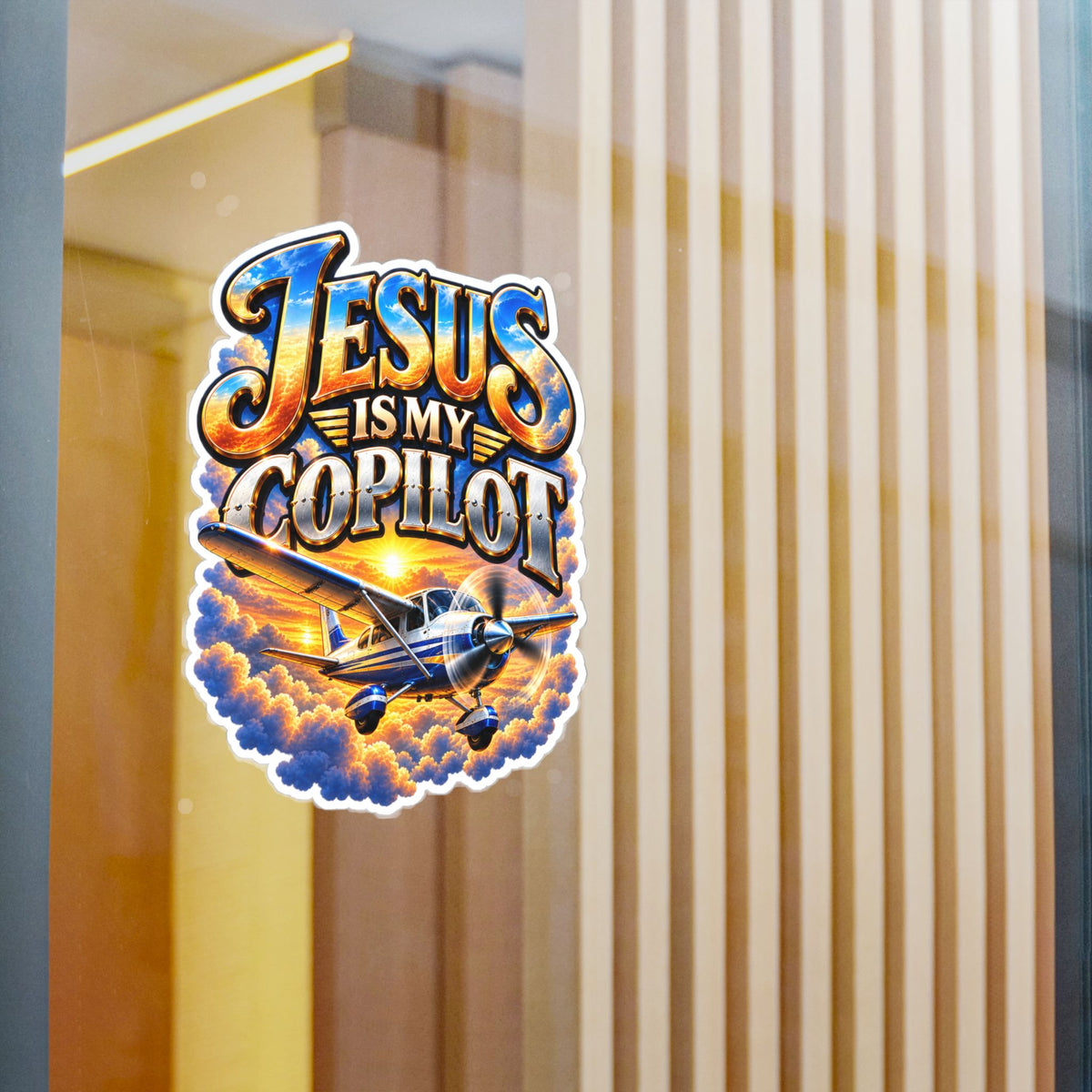 Jesus Is My Copilot – Airplane Christian Vinyl Sticker