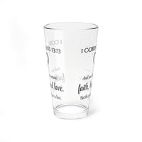 Faith Hope Love Bible Verse Water Glass - Christian Gifts for Women Men - Faith Based Gifts