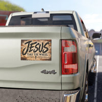 Jesus Take the Wheel – Rustic Wood Christian Car Magnet