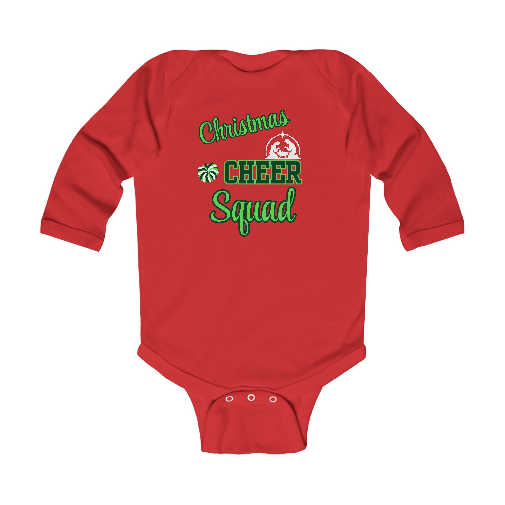 Infant Long Sleeve Bodysuit - "Christmas Cheer Squad" Baby Holiday Onesie